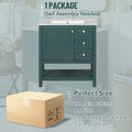 30Inch Transitional Style Bathroom Vanity Cabinet Combo With Ceramic Sink Green Bathroom Solid Wood Mdf