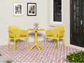 3 Piece Plastic Arm Chair Bistro Grs Premium Ocean Plastic, Mustard Yellow Mustard Plastic