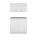 Zurich Cabinet Set, Two Shelves White White Particle Board Particle Board