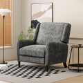 Oversized Textured Fabric Pushback Recliner, Gray And Dark Brown Grey Fabric