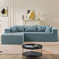 L Shape Modular Sectional Living Room Sofa Set Upholstered Sleeper Sofa For Living Room,16.53 Inch Cushion Heightening, 2 Pc Free Combination Sofa For Apartment Blue Lime Green Fabric 3 Seat