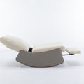 Modern Rocking Chair Recliner, Comfy Rocker Nursery Chair With Footrest, Accent Reading Chair, Upholstered Lounge Chair For Relaxing, Resting,Soft Padded Rocker For Indoor Living Room Bedroom,Gray Gray Beige Bathroom Foam Pu