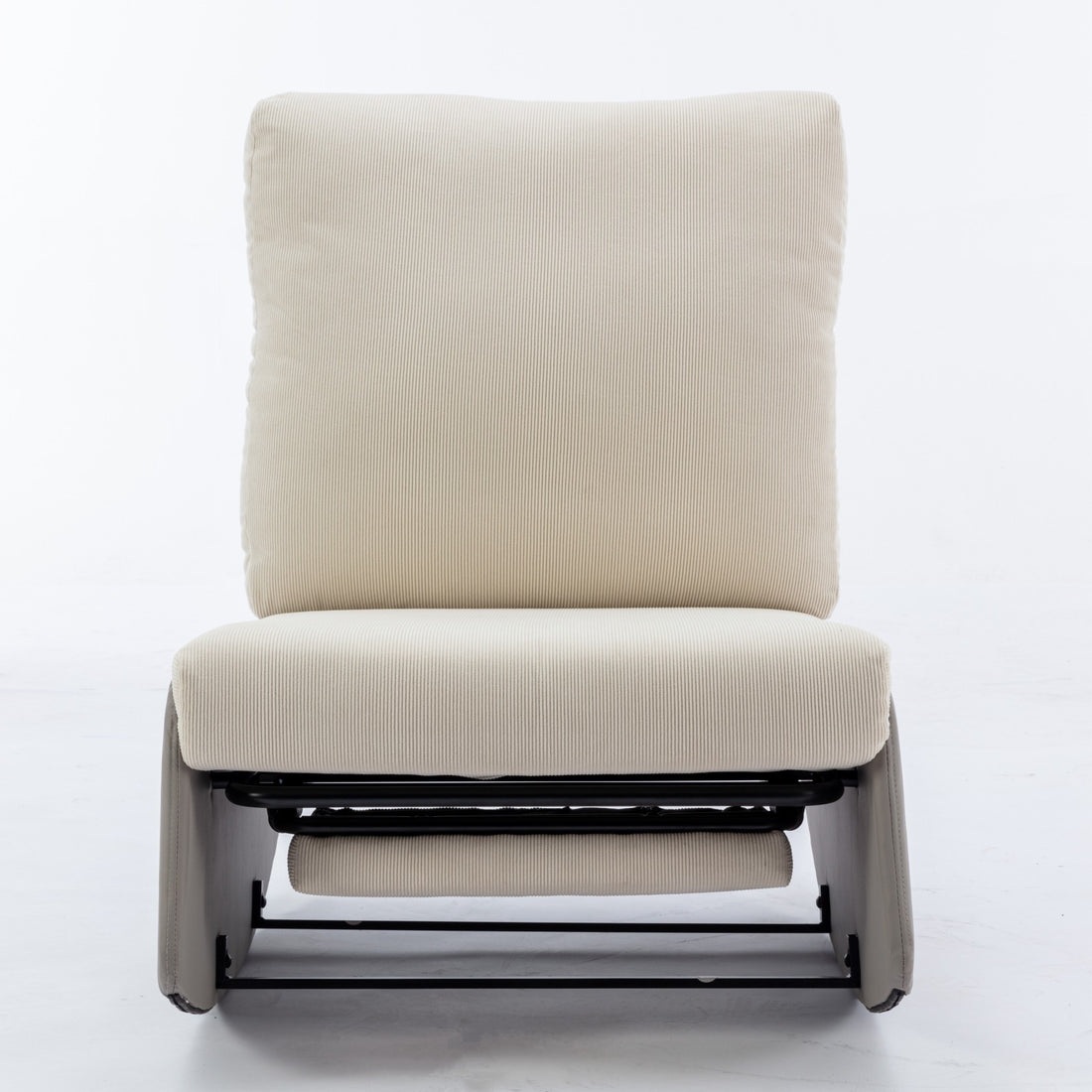 Modern Rocking Chair Recliner, Comfy Rocker Nursery Chair With Footrest, Accent Reading Chair, Upholstered Lounge Chair For Relaxing, Resting,Soft Padded Rocker For Indoor Living Room Bedroom,Gray Gray Beige Bathroom Foam Pu
