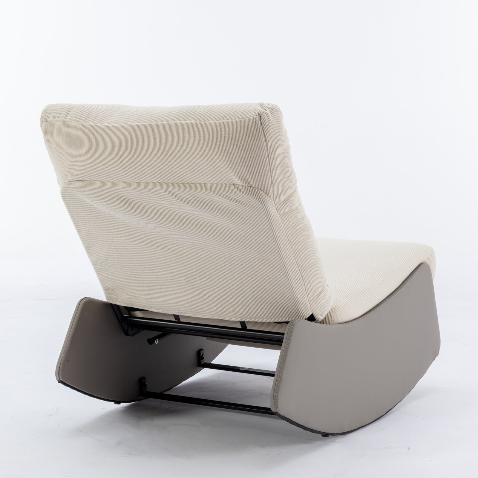 Modern Rocking Chair Recliner, Comfy Rocker Nursery Chair With Footrest, Accent Reading Chair, Upholstered Lounge Chair For Relaxing, Resting,Soft Padded Rocker For Indoor Living Room Bedroom,Gray Gray Beige Bathroom Foam Pu