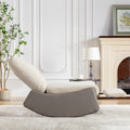 Modern Rocking Chair Recliner, Comfy Rocker Nursery Chair With Footrest, Accent Reading Chair, Upholstered Lounge Chair For Relaxing, Resting,Soft Padded Rocker For Indoor Living Room Bedroom,Gray Gray Beige Bathroom Foam Pu