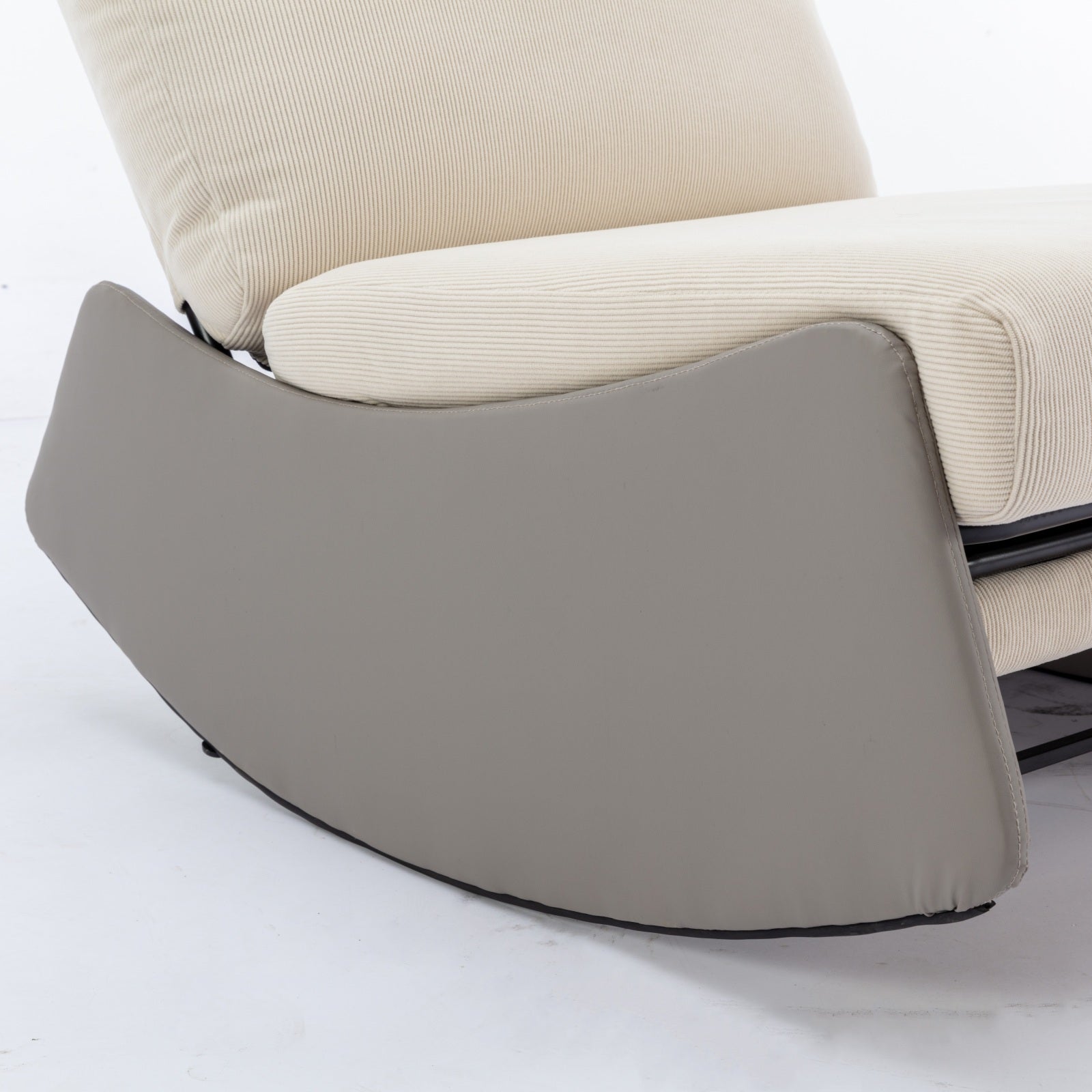 Modern Rocking Chair Recliner, Comfy Rocker Nursery Chair With Footrest, Accent Reading Chair, Upholstered Lounge Chair For Relaxing, Resting,Soft Padded Rocker For Indoor Living Room Bedroom,Gray Gray Beige Bathroom Foam Pu