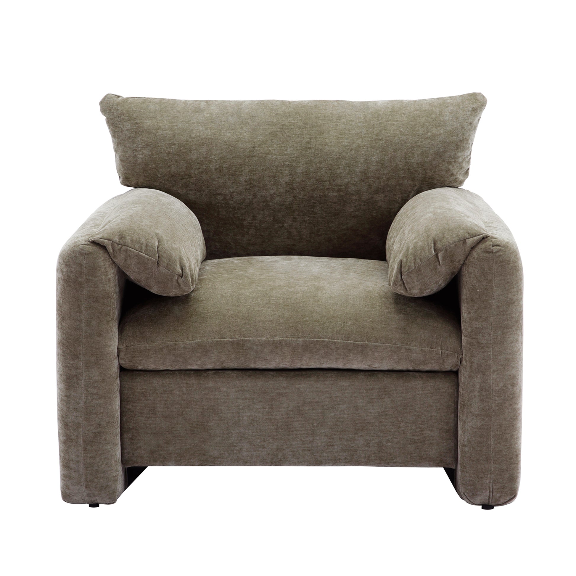Modern Style Chenille Oversized Armchair Accent Chair Single Sofa Lounge Chair 38.6'' W For Living Room, Bedroom, Green Matcha Green Chenille
