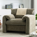 Modern Style Chenille Oversized Armchair Accent Chair Single Sofa Lounge Chair 38.6'' W For Living Room, Bedroom, Green Matcha Green Chenille