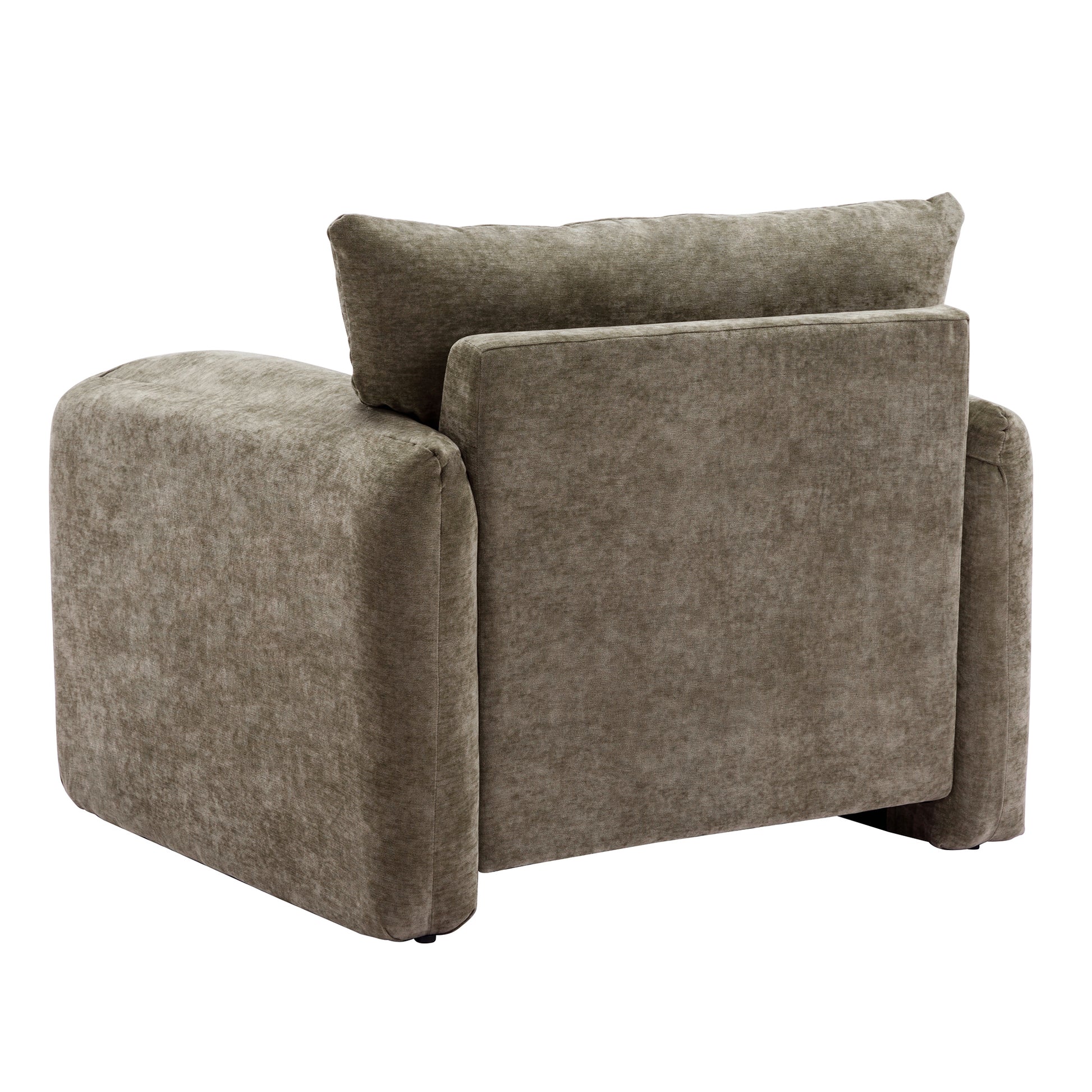 Modern Style Chenille Oversized Armchair Accent Chair Single Sofa Lounge Chair 38.6'' W For Living Room, Bedroom, Green Matcha Green Chenille