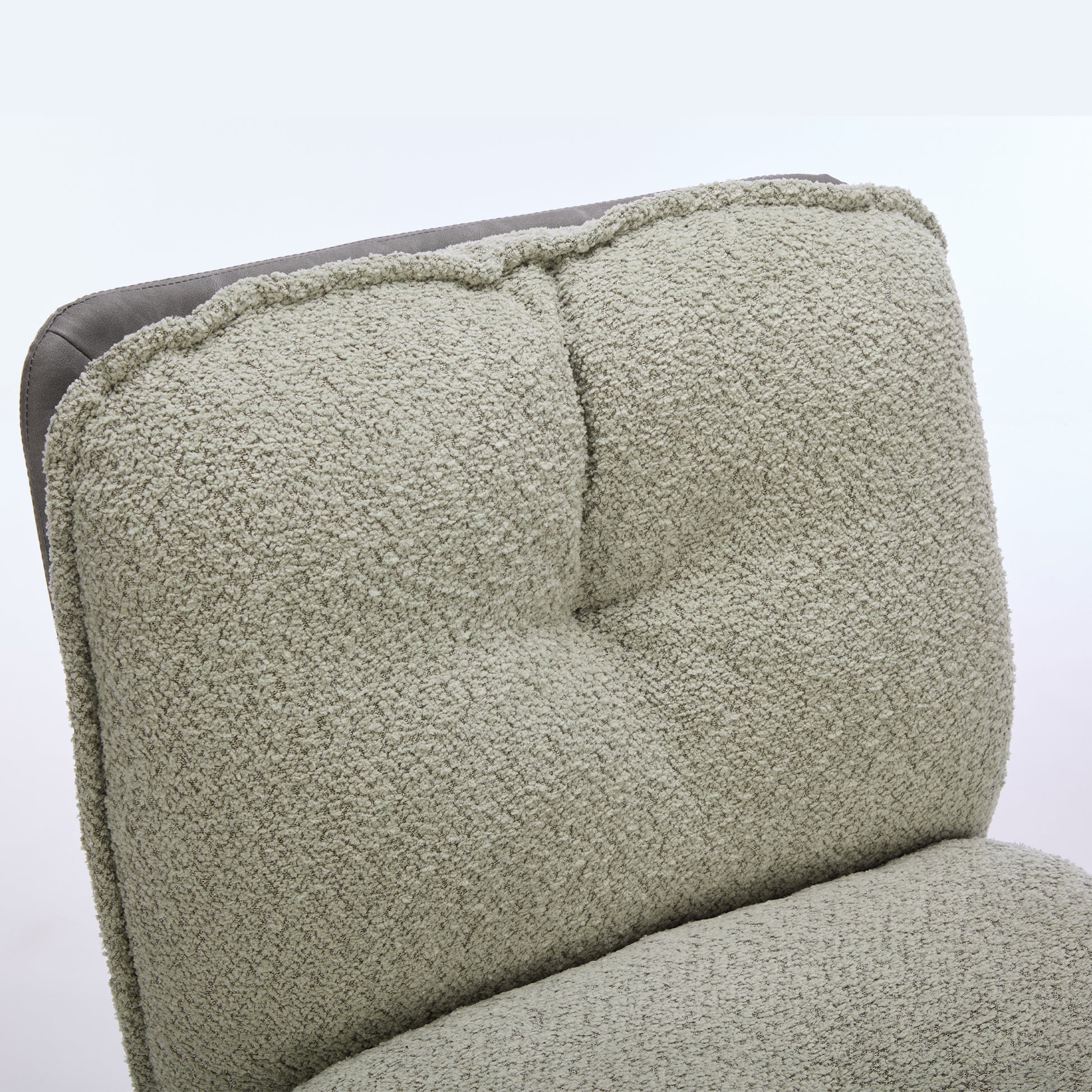 Oversize Seat Cirss Cross Chair With Wheels, Elegant Design Computer Chair, Adjustable Height 360 Rolling Swivel Home Office Chair For Small Space, Dressing Room, Living Room Gray Green Gray Primary Living Space Casual Foam Pu Leather