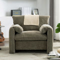 Modern Style Chenille Oversized Armchair Accent Chair Single Sofa Lounge Chair 38.6'' W For Living Room, Bedroom, Green Matcha Green Chenille