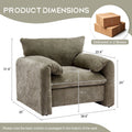 Modern Style Chenille Oversized Armchair Accent Chair Single Sofa Lounge Chair 38.6'' W For Living Room, Bedroom, Green Matcha Green Chenille