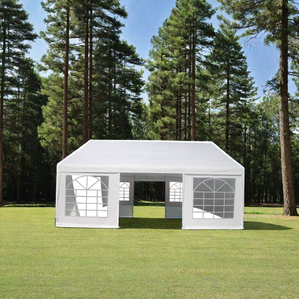 20X20 Feet Party Tent Heavy Duty Marquee Canopy Outdoor Wedding Tent Carport Events Shelter Tent For Parties Bbq With Storgae Carry Bags White Garden & Outdoor American Traditional Uv Resistant