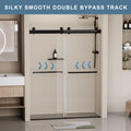 56 60 In. W X 76 In. H Frameless Soft Closing Shower Door, Double Sliding Shower Door, 5 16