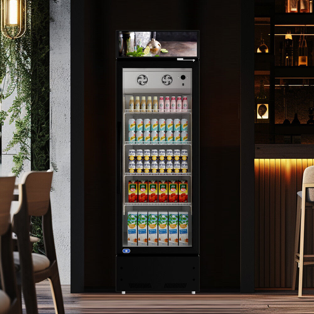 23" Single Glass Door Refrigerator With Led Lights Inside The Catsers Etl Nsf Approved Antique Black American Design Polyurethane Foam Abs Steel Q235
