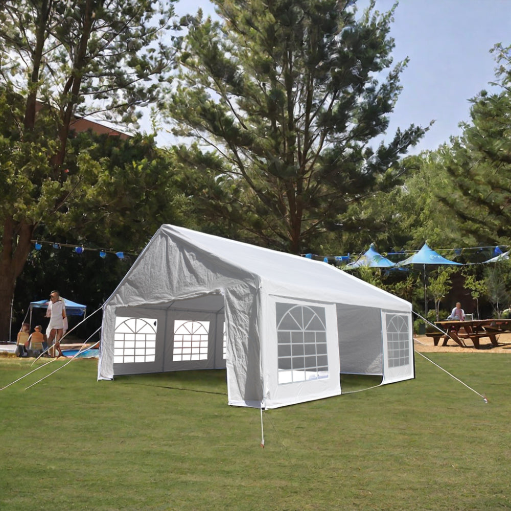 20X20 Feet Party Tent Heavy Duty Marquee Canopy Outdoor Wedding Tent Carport Events Shelter Tent For Parties Bbq With Storgae Carry Bags White Garden & Outdoor American Traditional Uv Resistant