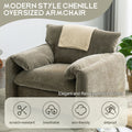 Modern Style Chenille Oversized Armchair Accent Chair Single Sofa Lounge Chair 38.6'' W For Living Room, Bedroom, Green Matcha Green Chenille