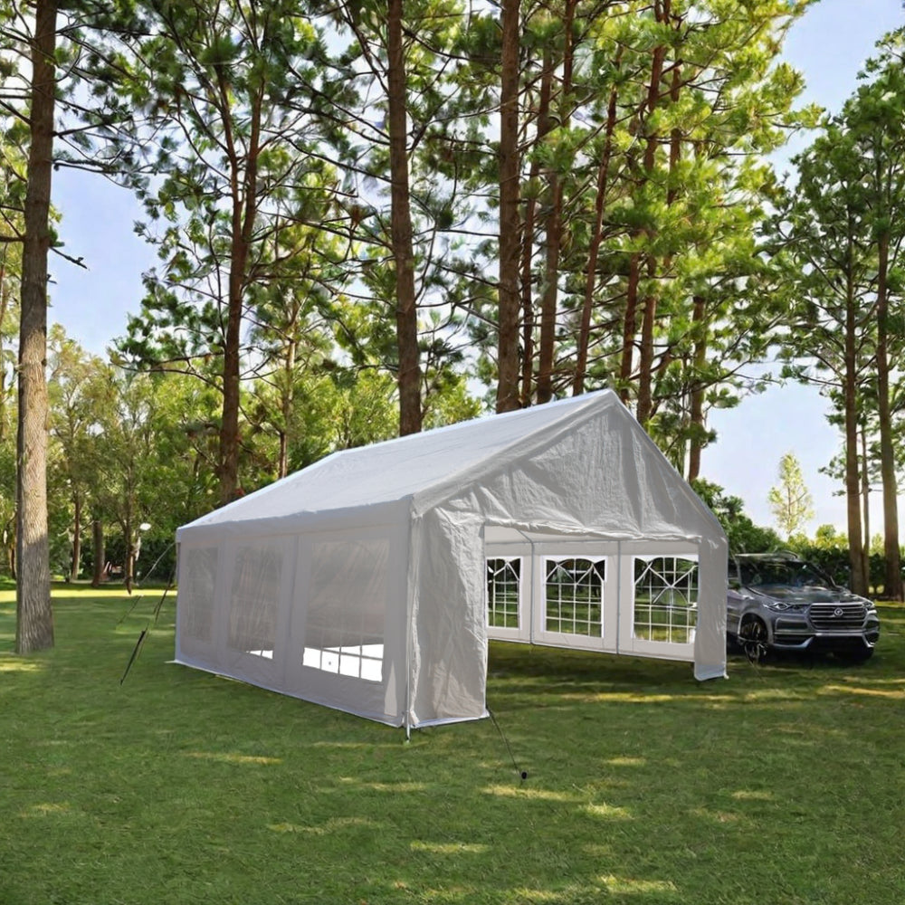 20X20 Feet Party Tent Heavy Duty Marquee Canopy Outdoor Wedding Tent Carport Events Shelter Tent For Parties Bbq With Storgae Carry Bags White Garden & Outdoor American Traditional Uv Resistant