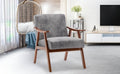 Mid Century Modern Chair, Living Room Chair With Solid Wood Frame, Accent Chair Extra Thick Backrest, Wingback Chair For Bedroom, Reading Room, Living Room, Lounge Chair Indoor Grey Primary Living Space Mid Century Modern Foam Fabric
