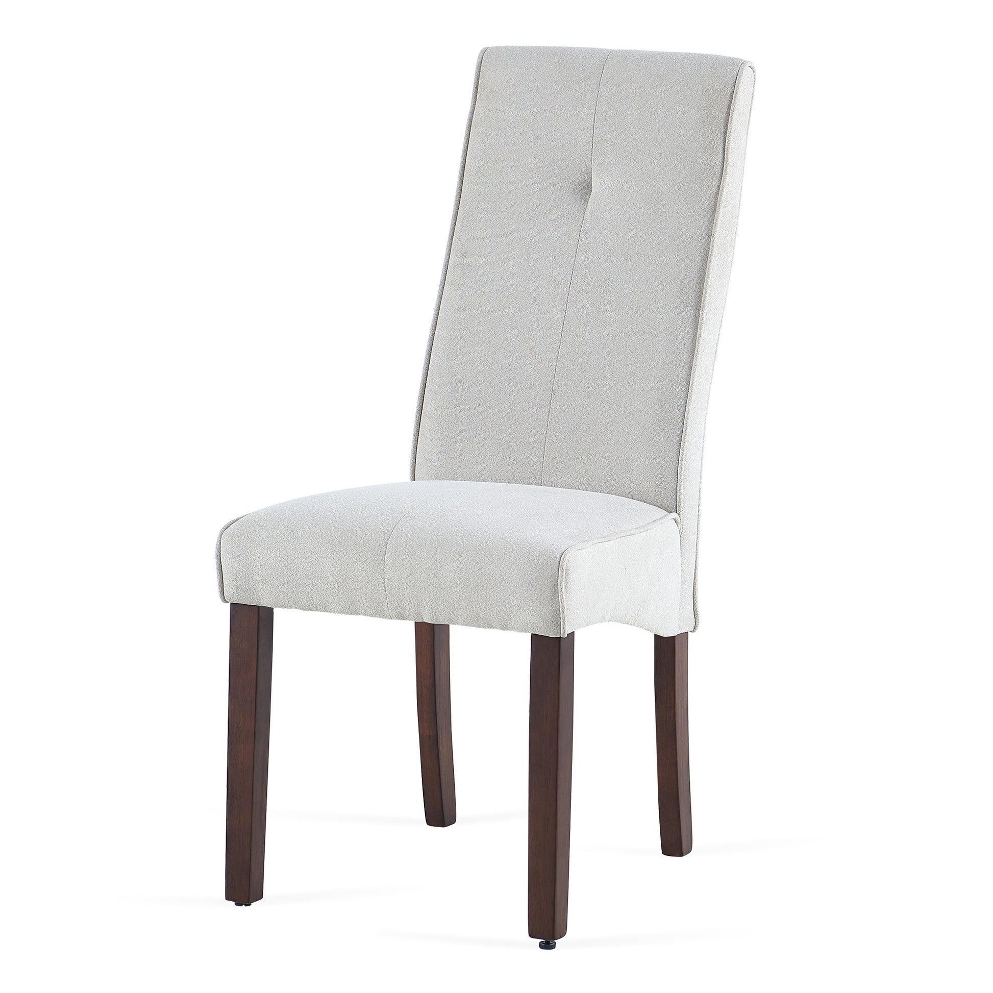 Beige Linen Upholstered Dining Chair High Back, Armless Accent Chair With Wood Legs, Set Of 2 Plaid Beige Dining Room Dry Clean Modern Dining Chairs Rubberwood Solid Back Set Of 2 Foam Linen