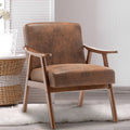 Mid Century Modern Chair, Living Room Chair With Solid Wood Frame, Accent Chair Extra Thick Backrest, Wingback Chair For Bedroom, Reading Room, Living Room, Lounge Chair Indoor Brown Primary Living Space Mid Century Modern Foam Fabric