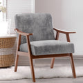 Mid Century Modern Chair, Living Room Chair With Solid Wood Frame, Accent Chair Extra Thick Backrest, Wingback Chair For Bedroom, Reading Room, Living Room, Lounge Chair Indoor Grey Primary Living Space Mid Century Modern Foam Fabric