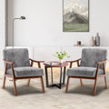 Mid Century Modern Chair, Living Room Chair With Solid Wood Frame, Accent Chair Extra Thick Backrest, Wingback Chair For Bedroom, Reading Room, Living Room, Lounge Chair Indoor Grey Primary Living Space Mid Century Modern Foam Fabric