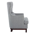 Button Tufted Wing Back Accent Chair 1Pc Light Gray Fabric Upholstered Pillow Solid Wood Traditional Living Room Furniture Light Gray Primary Living Space Luxury,Traditional Solid Wood