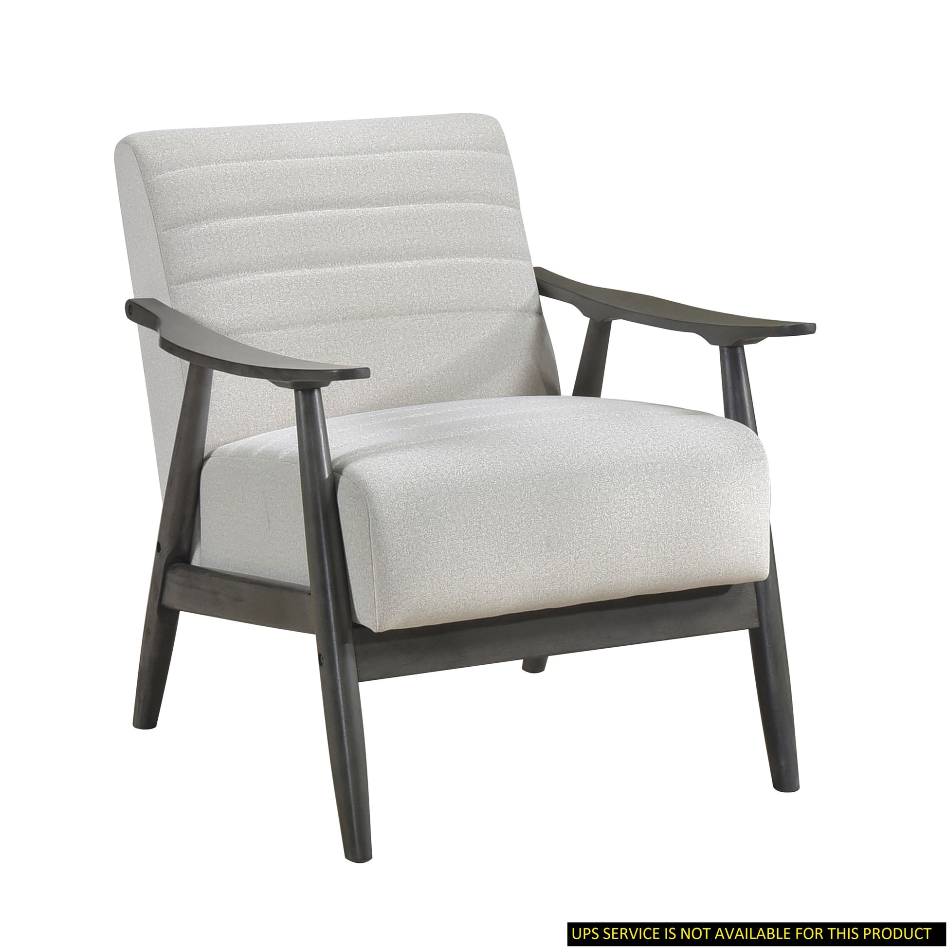 Casual Transitional Accent Chair 1Pc Pearl Hued Fabric Upholstery Dark Gray Frame Solid Wood Living Room Furniture Off White Casual,Transitional Solid Wood