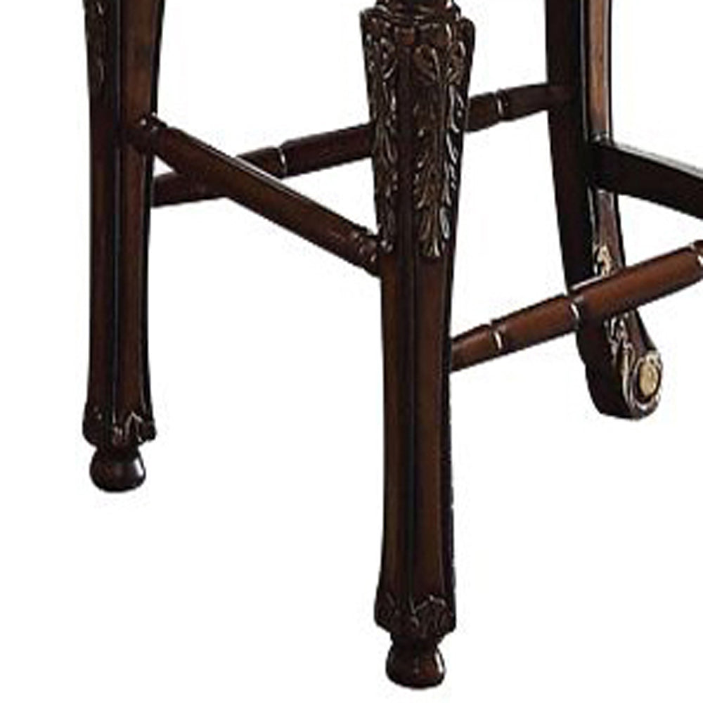 Cherry Counter Height Stools With Trim Set Of 2 Cherry Brown Dining Room Rectangular Bar Stools Tufted Back Set Of 2 Wood