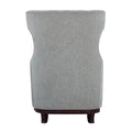 Button Tufted Wing Back Accent Chair 1Pc Light Gray Fabric Upholstered Pillow Solid Wood Traditional Living Room Furniture Light Gray Primary Living Space Luxury,Traditional Solid Wood