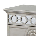Silver 2 Drawer Nightstand Silver 2 Drawers Bedroom Rectangle Luxury Drawers Pine Silver Wood