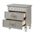 Silver 2 Drawer Nightstand Silver 2 Drawers Bedroom Rectangle Luxury Drawers Pine Silver Wood