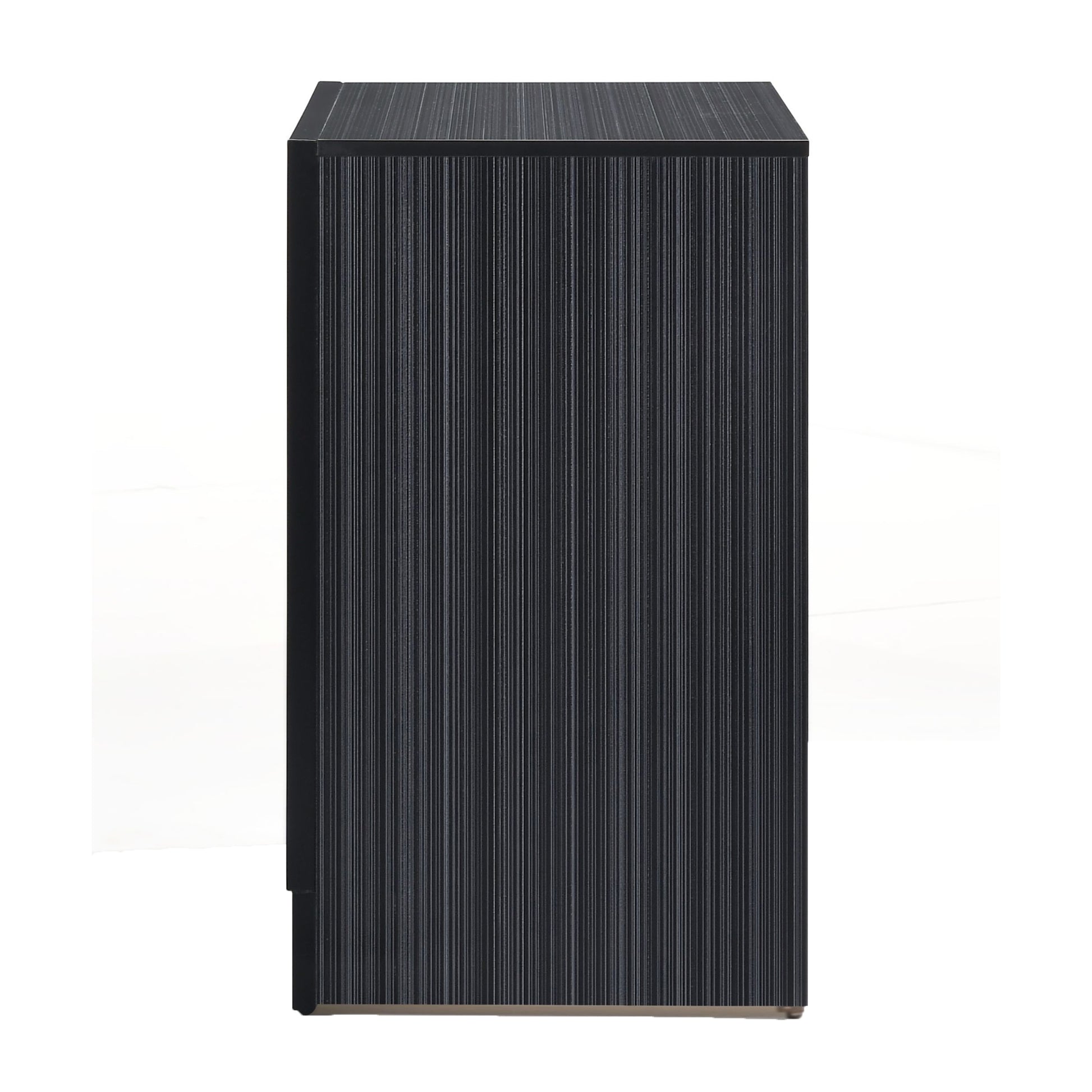 Black 3 Drawer Nightstand Black 3 Drawers Bedroom Rectangle Modern Rubberwood Felt Lined Drawers Black Wood