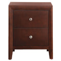 Brown Cherry 2 Drawer Nightstand Cherry 2 Drawers Bedroom Rectangle Contemporary Rubberwood Drawers Cherry Wood