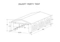 20X20 Feet Party Tent Heavy Duty Marquee Canopy Outdoor Wedding Tent Carport Events Shelter Tent For Parties Bbq With Storgae Carry Bags White Garden & Outdoor American Traditional Uv Resistant