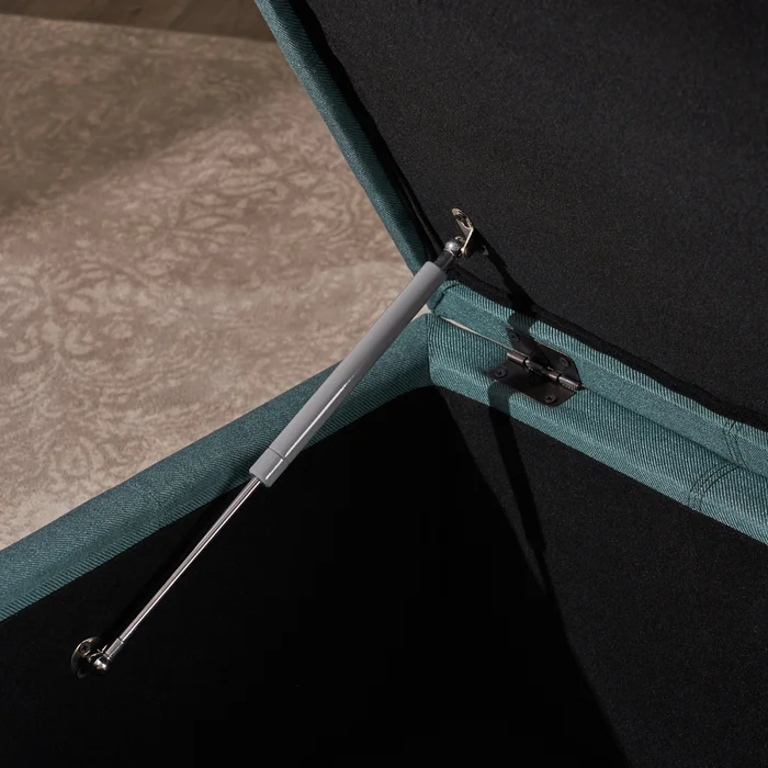 Carlsbad Storage Ottoman Teal Fabric