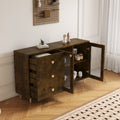 Modern Minimalist Side Cabinets: Stylish Storage Lockers For Dining Room Or Living Room Spaces Black Brown Mdf