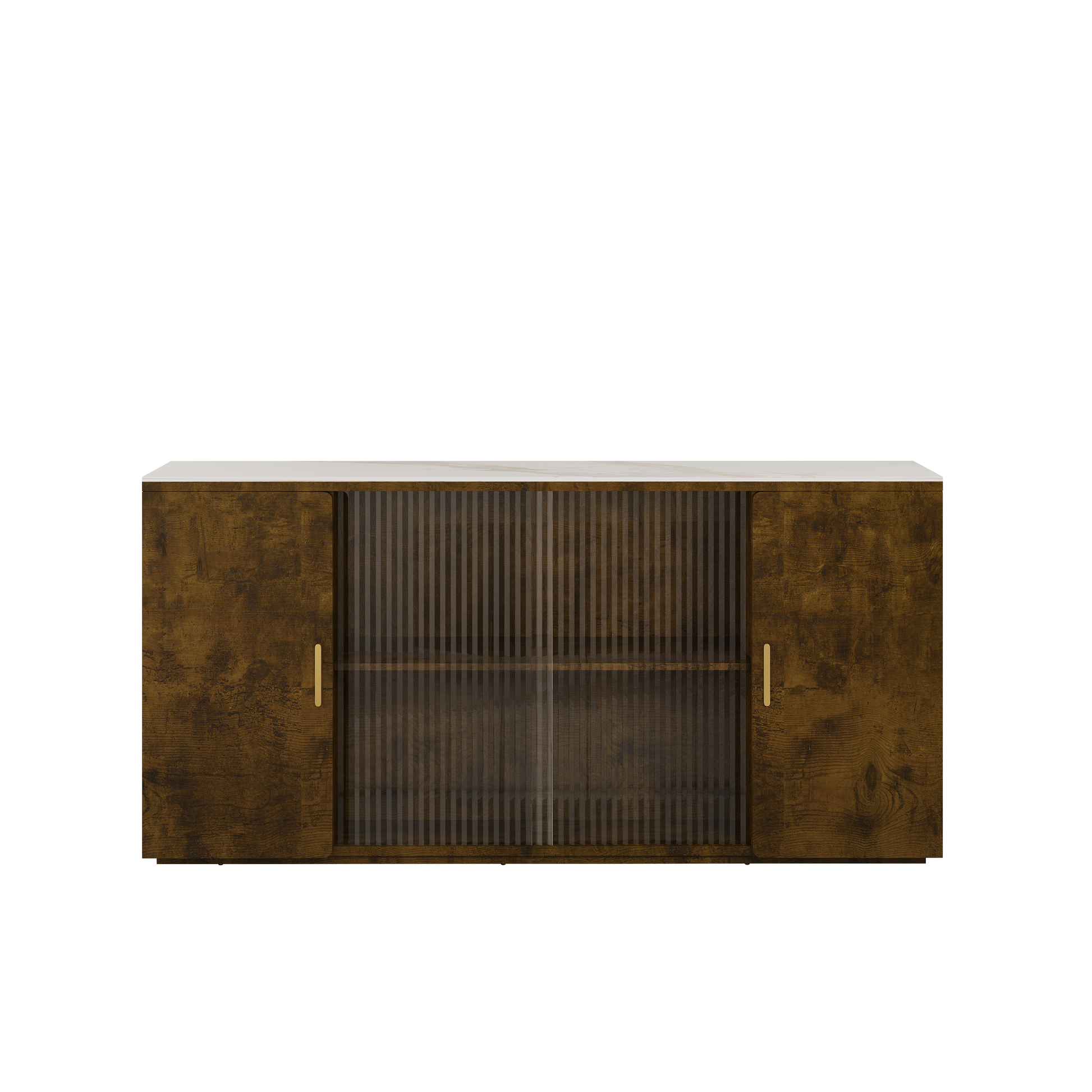 2405Wooden Side Cabinets With Glass Doors For Dust Prevention, Modern Storage Display Lockers For Living And Dining Rooms And Other Domestic Areas Black Brown Mdf