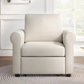 3 In 1 Sofa Bed Chair, Convertible Sleeper Chair Bed,Adjust Backrest Into A Sofa,Lounger Chair,Single Bed,Modern Chair Bed Sleeper For Adults,White Old Sku:Wf301161Aab White Linen