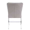 Beige And Chrome Side Chairs With Metal X Shape Legs Set Of 2 Solid Beige Dining Room Foam Rectangular Side Chair Solid Back Set Of 2 Velvet