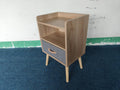 2Pc Nightstand With Collapsible Fabric Drawer, 2 Tier Storage End Table, Wood Side Table With Storage Cabinet For Bedroom, Living Room Oak Oak Engineered Wood