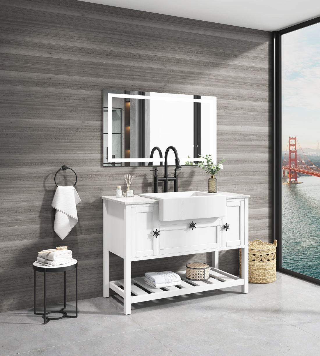 Solid Wood Bathroom Vanities Without Tops 47 In. W X 20 In. D X 33.6 In. H Bath Vanity In White White Solid Wood