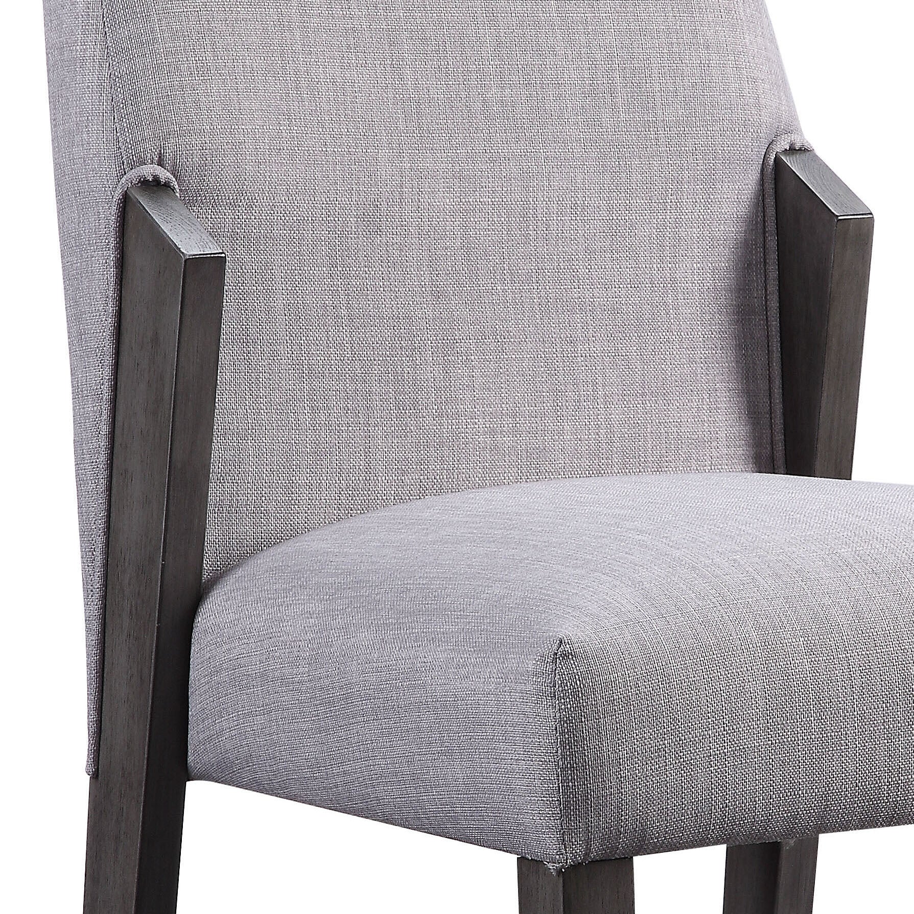 Dove Grey And Grey Oak Upholstered Side Chairs Set Of 2 Grey Dining Room Foam Rectangular Traditional Side Chair Solid Back Set Of 2 Wood Fabric