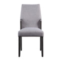 Dove Grey And Grey Oak Upholstered Side Chairs Set Of 2 Grey Dining Room Foam Rectangular Traditional Side Chair Solid Back Set Of 2 Wood Fabric