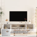 White Modern Tv Stand Fluted 68