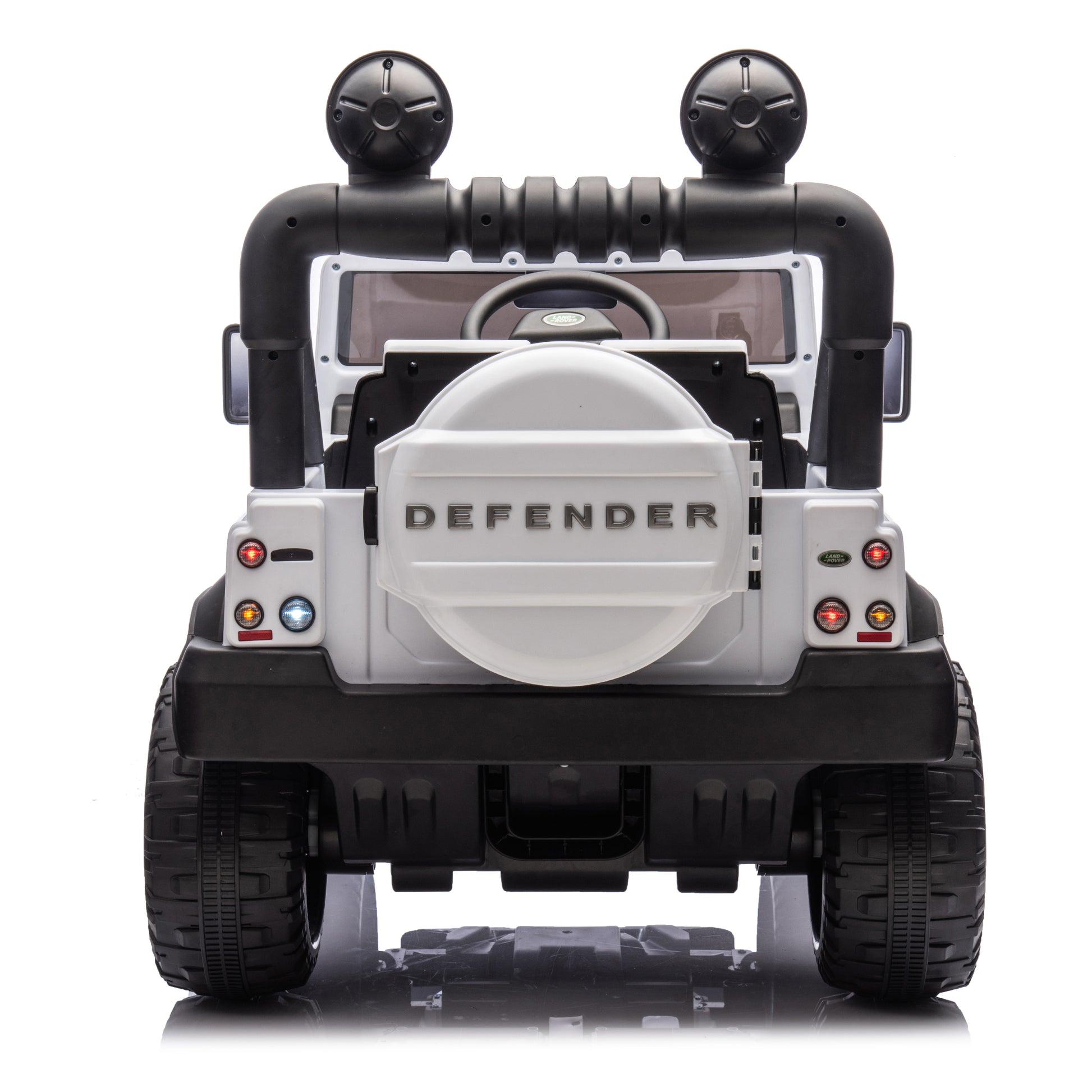 Licensed Land Rover Defender Volta 5008 24V Kids Ride On Car W Parents Control,2Wd,Four Wheel Suspension,Bluetooth,Mp3,Music,Adjustable Volume,Power Display,Led Lights,Speeds 1.86 3.11Mph For Kids 3 7 White Polypropylene