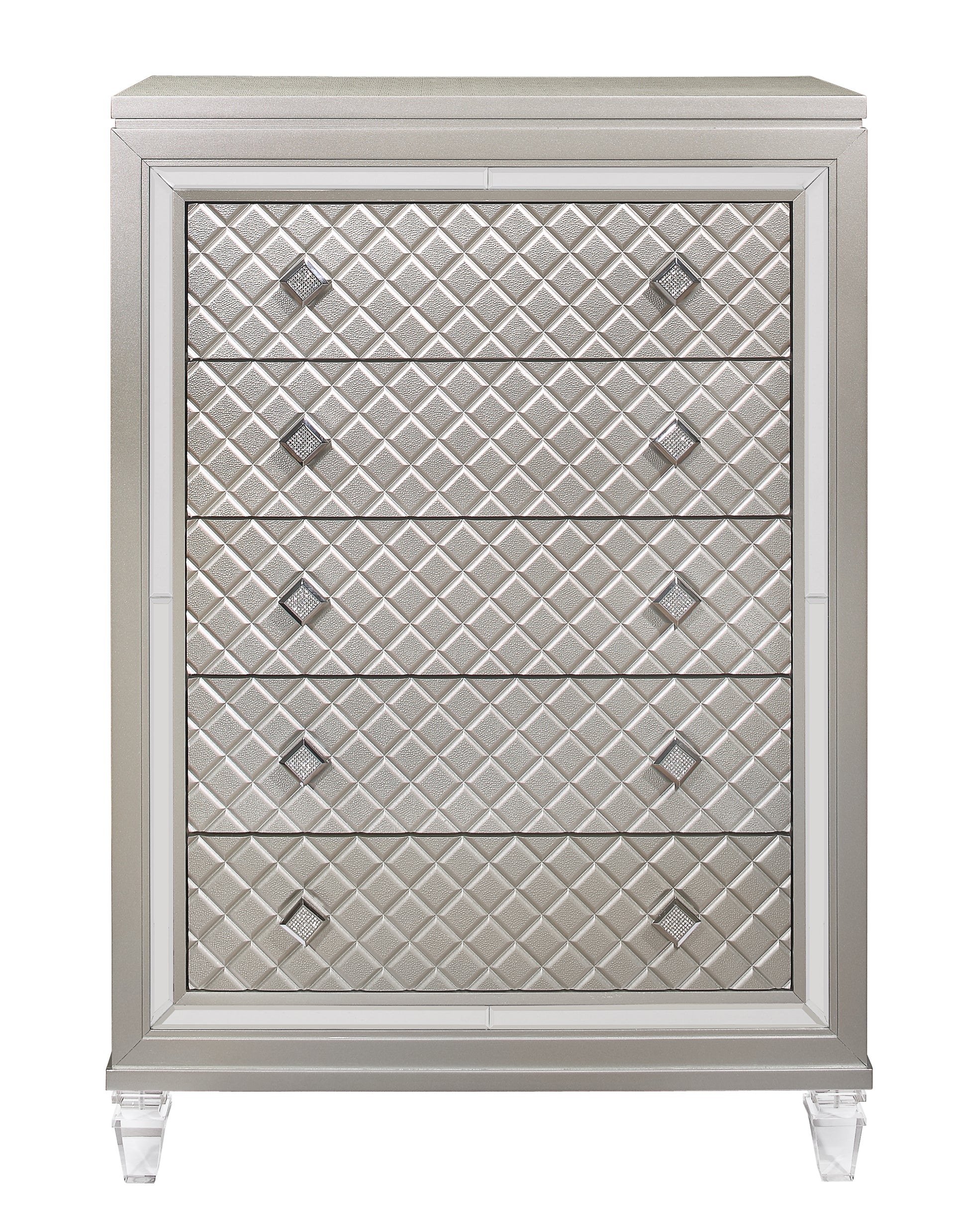 Cross Glam Champagne Chest Champagne Solid Wood Mdf