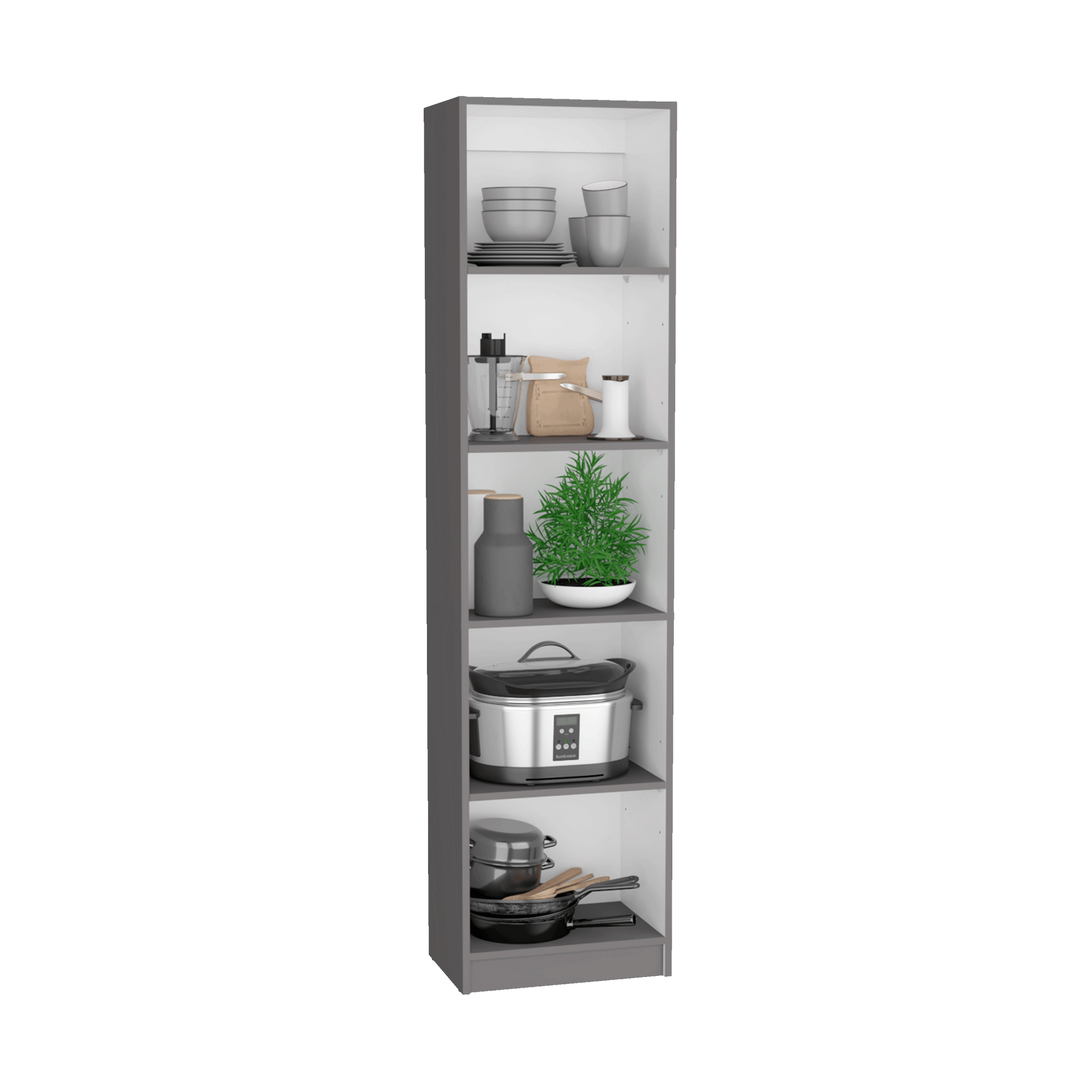 Poole 3 Piece Home Bookcase Set, 67" Wide With 12 Shelves And 2 Door Cabinetliving Room Set Matt Gray White Freestanding 5 Or More Shelves Gray White Matte,Multicolor Office Open Storage Space
