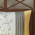 Embroidered 7 Piece Comforter Set Yellow King King Yellow Polyester